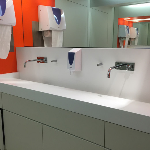 Plan vasques salle de bain Corian Glacier White