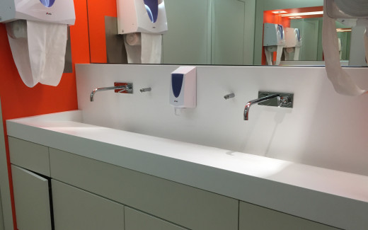 Plan vasques salle de bain Corian Glacier White