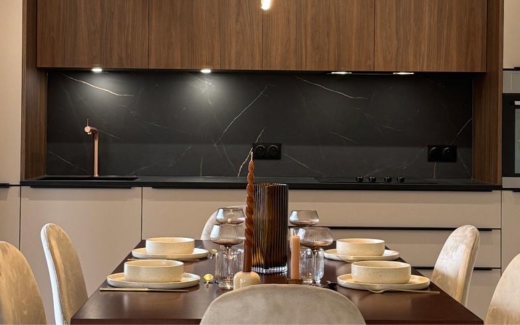 Illustration d'une cuisine beige