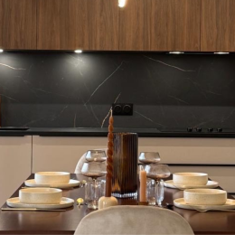 Illustration d'une cuisine beige